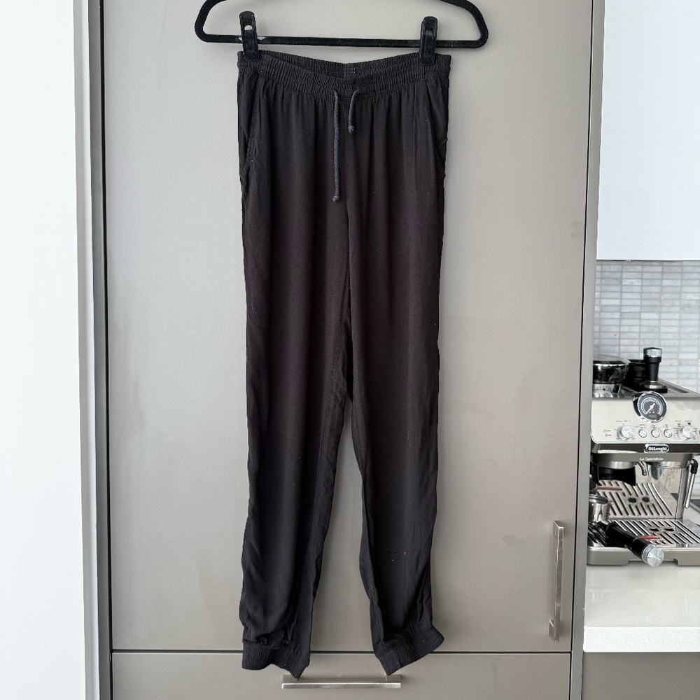 Black Cotton Drawstring Jogger